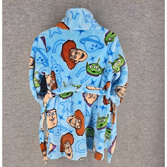 DISNEY TOY STORY TODDLER BOYS' BATHROBE WOODY BUZZ LIGHTYEAR ALIEN SIZE 2T - Picture 4 of 8